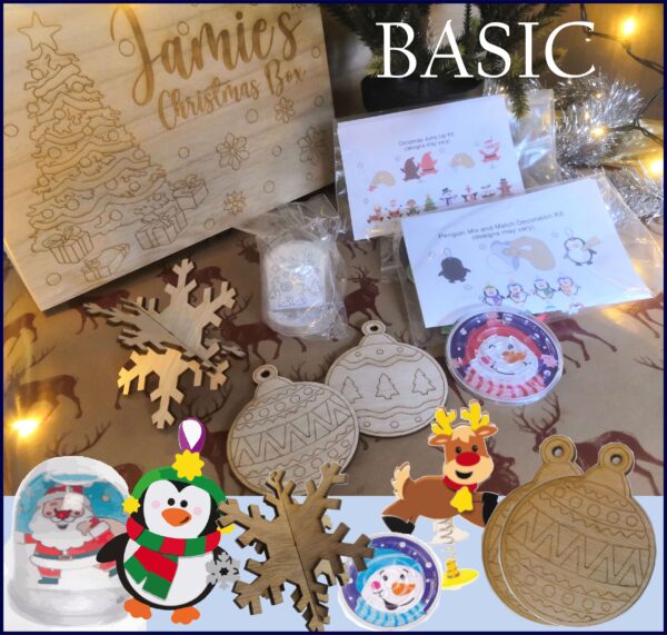 Filled Personalised Wooden Activity Christmas Boxes - Image 2