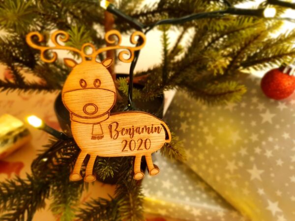 Personalised Reindeer Shaped Bauble - Image 2