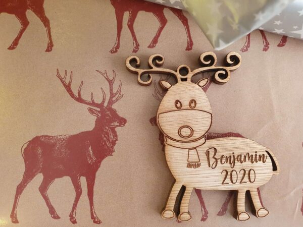 Personalised Reindeer Shaped Bauble - Image 3