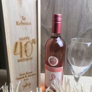 Birthday Gift - Personalised Wooden Wine Box
