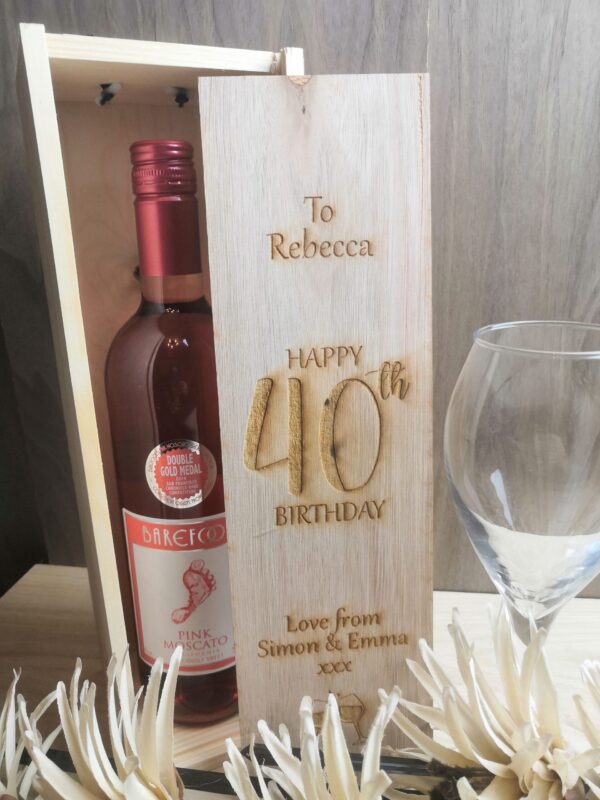 Birthday Gift - Personalised Wooden Wine Box - Image 7