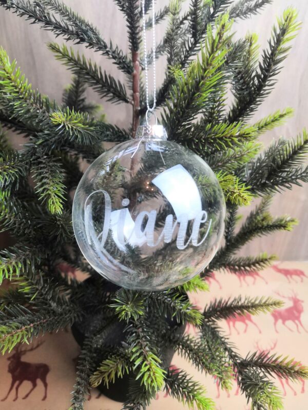 Personalised Engraved Glass Bauble - Image 3