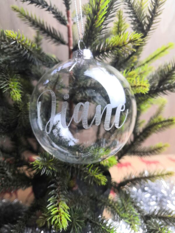 Personalised Engraved Glass Bauble