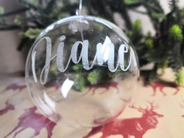 Personalised Engraved Glass Bauble - Image 2