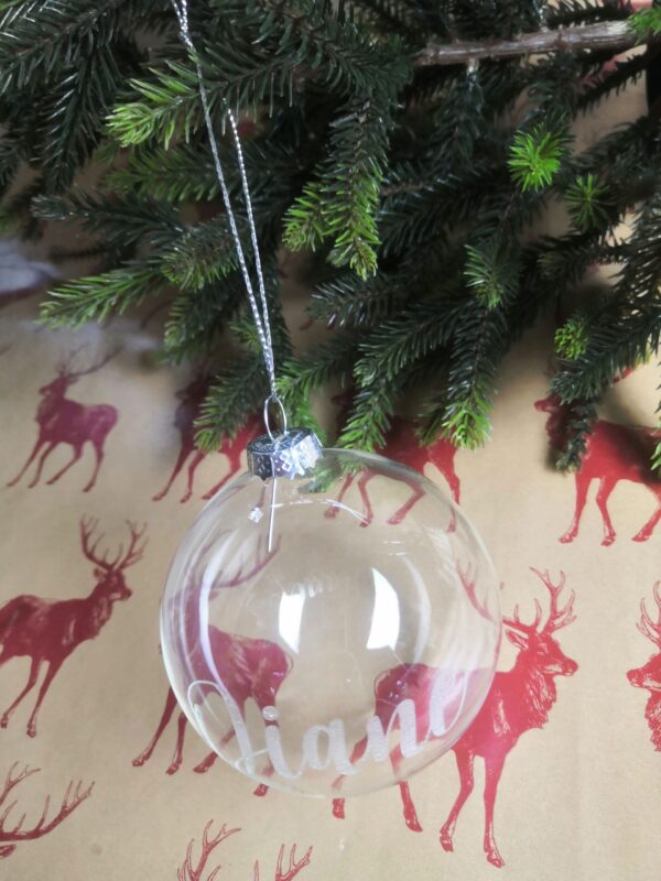 Personalised Engraved Glass Bauble - Image 4