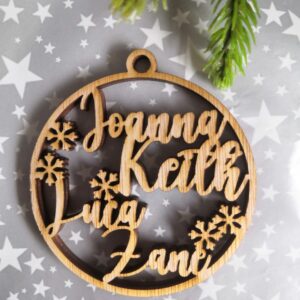 The Family Christmas Bauble - Personalised With Names Of All The Family
