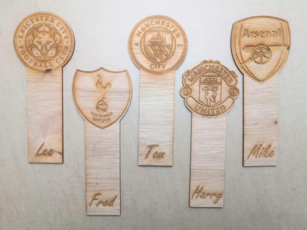 Personalised Wooden Football Crest Bookmarks - Image 2