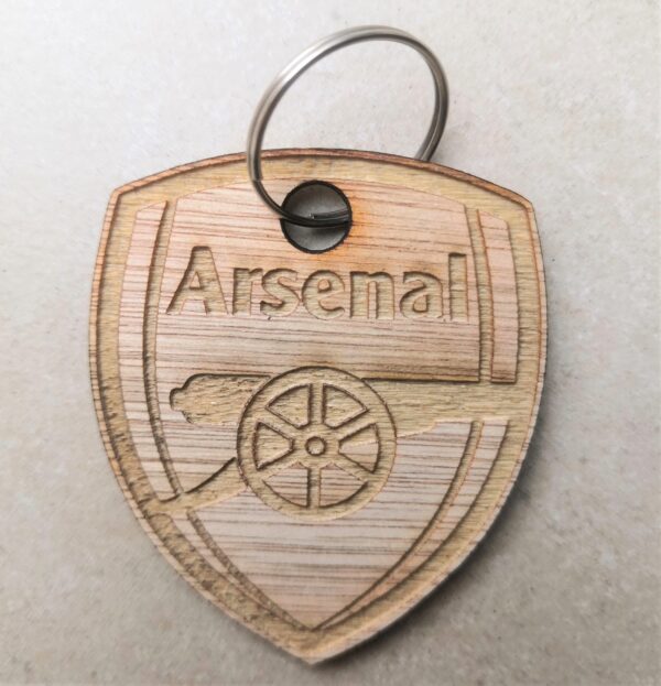 Personalised Wooden Football Crest Keychains