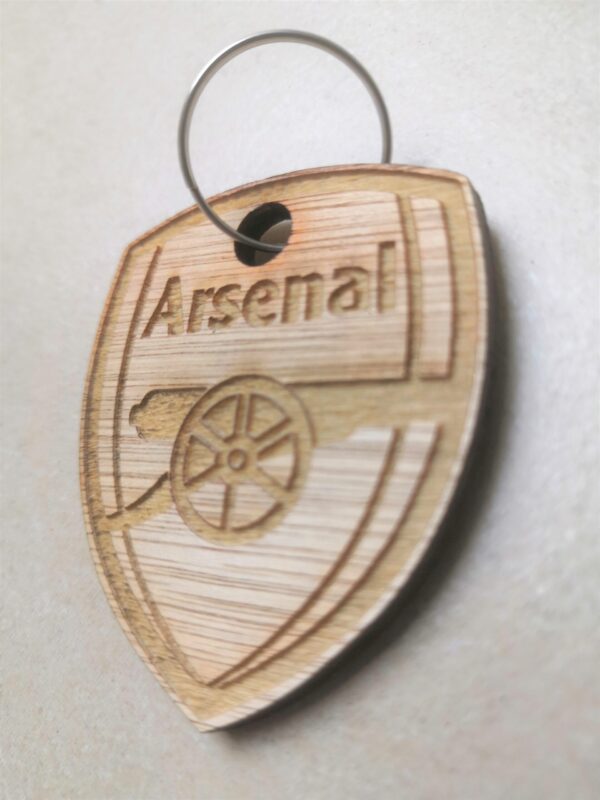 Personalised Wooden Football Crest Keychains - Image 2