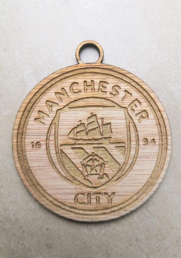 Personalised Wooden Football Crest Keychains - Image 4