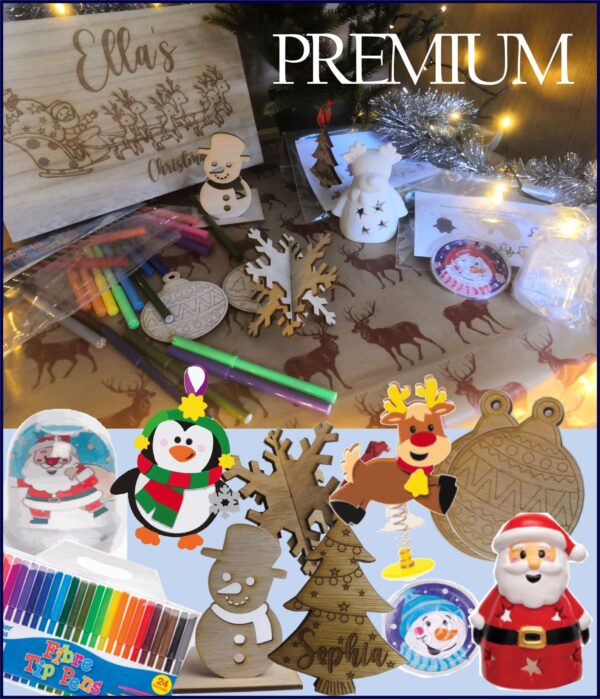 Filled Personalised Wooden Activity Christmas Boxes - Image 4