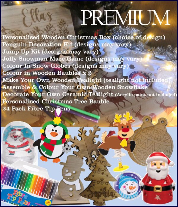 Filled Personalised Wooden Activity Christmas Boxes - Image 5