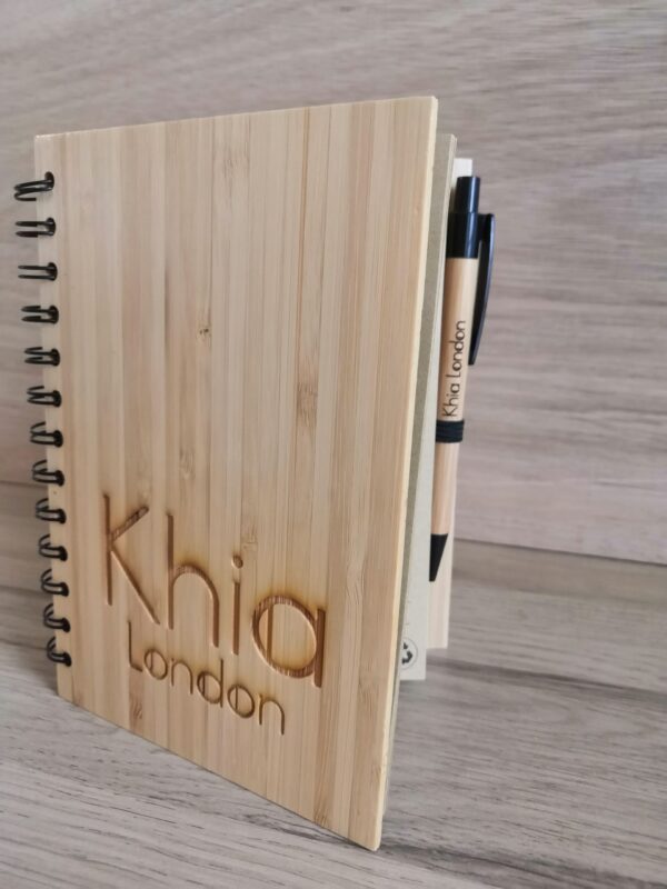 Personalised Bamboo Journal/Notebook with Personalised Engraved Pen Included - Image 9