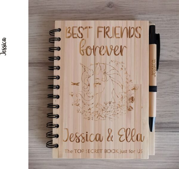 Personalised Bamboo Journal/Notebook with Personalised Engraved Pen Included - Image 7