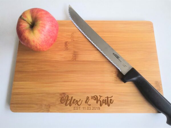Personalised Bamboo Couple Names Chopping Board - 3 Sizes Available