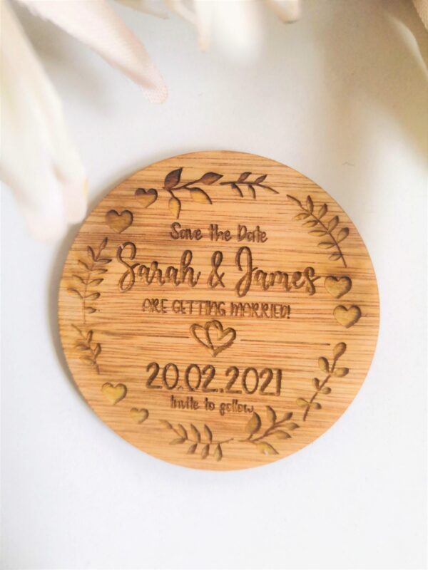 Save The Date Wedding Magnets/Thank you Wedding Magnets - Round