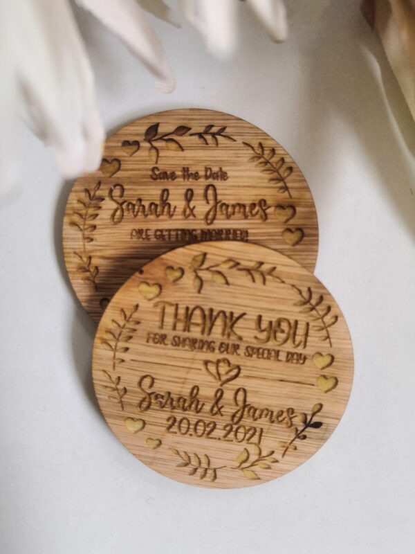 Save The Date Wedding Magnets/Thank you Wedding Magnets - Round - Image 2