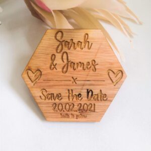Save The Date Wedding Magnets/Thank you Wedding Magnets - Hex