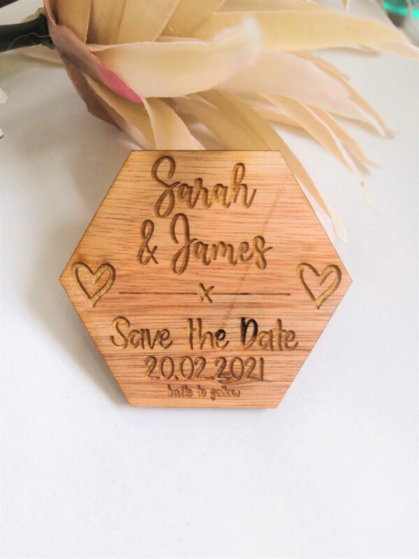 Save The Date Wedding Magnets/Thank you Wedding Magnets - Hex
