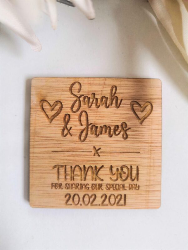 Save The Date Wedding Magnets/Thank you Wedding Magnets - Square - Image 3