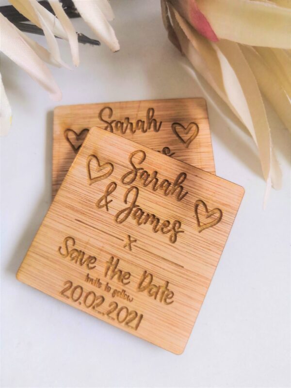 Save The Date Wedding Magnets/Thank you Wedding Magnets - Square