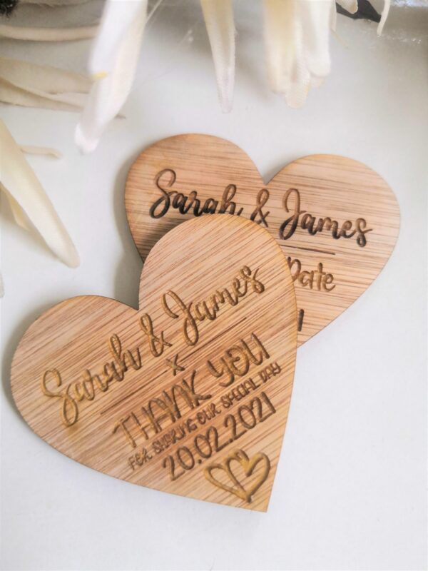 Save The Date Wedding Magnets/Thank you Wedding Magnets - Heart - Image 3