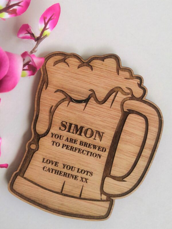 His Beer & Her Wine Personalised Wooden Coaster Set - Image 2