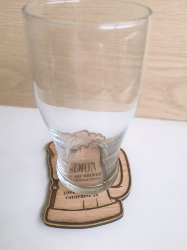 His Beer & Her Wine Personalised Wooden Coaster Set - Image 6