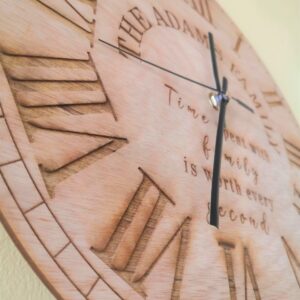 Personalised Wooden Family Time Clock - Roman Numerals - Image 3