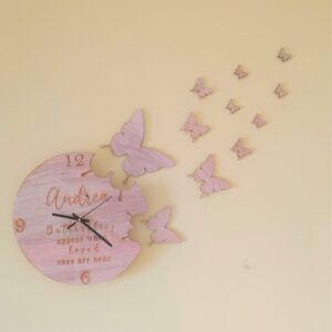 Personalised Butterfly / Butterflies Fly Away Art Wall Clock