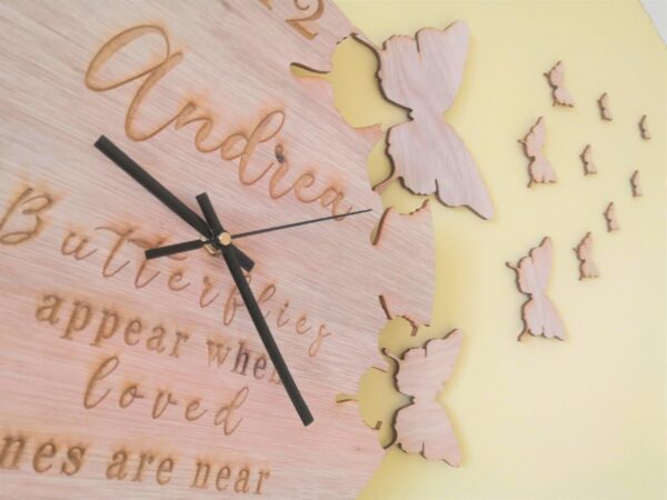 Personalised Butterfly / Butterflies Fly Away Art Wall Clock - Image 2