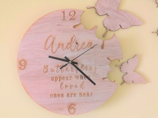 Personalised Butterfly / Butterflies Fly Away Art Wall Clock - Image 3