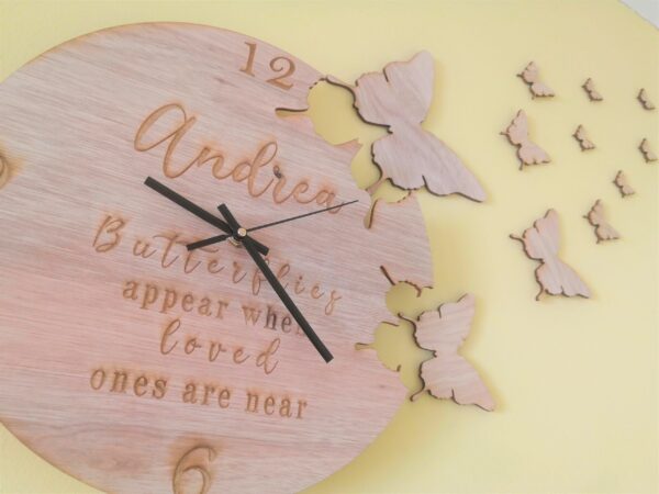 Personalised Butterfly / Butterflies Fly Away Art Wall Clock - Image 4