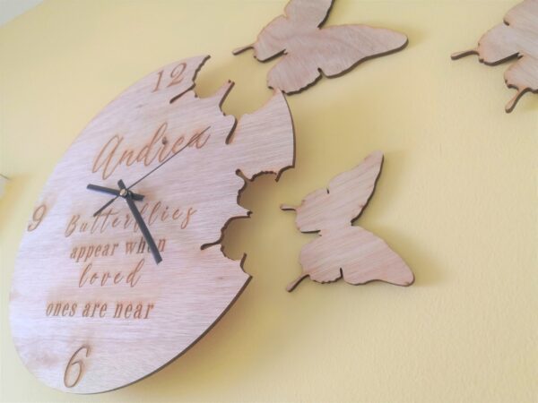 Personalised Butterfly / Butterflies Fly Away Art Wall Clock - Image 5