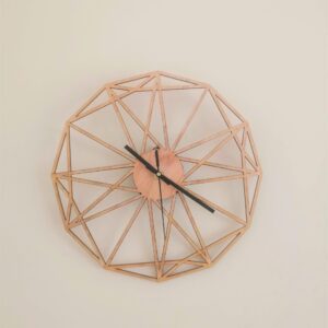 Geometric Carved/Laser Cut Clock - Art Deco/Contemporary