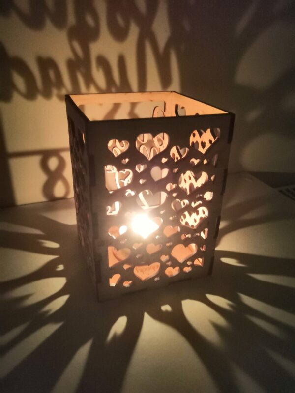 Personalised Wooden Hearts Lantern/Tea Light - Image 6
