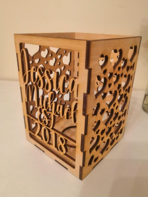 Personalised Wooden Hearts Lantern/Tea Light - Image 7