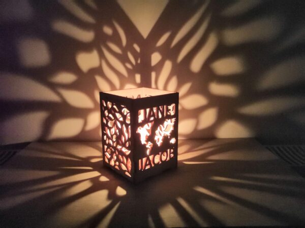 Personalised Wooden Around The World Lantern/Tea Light