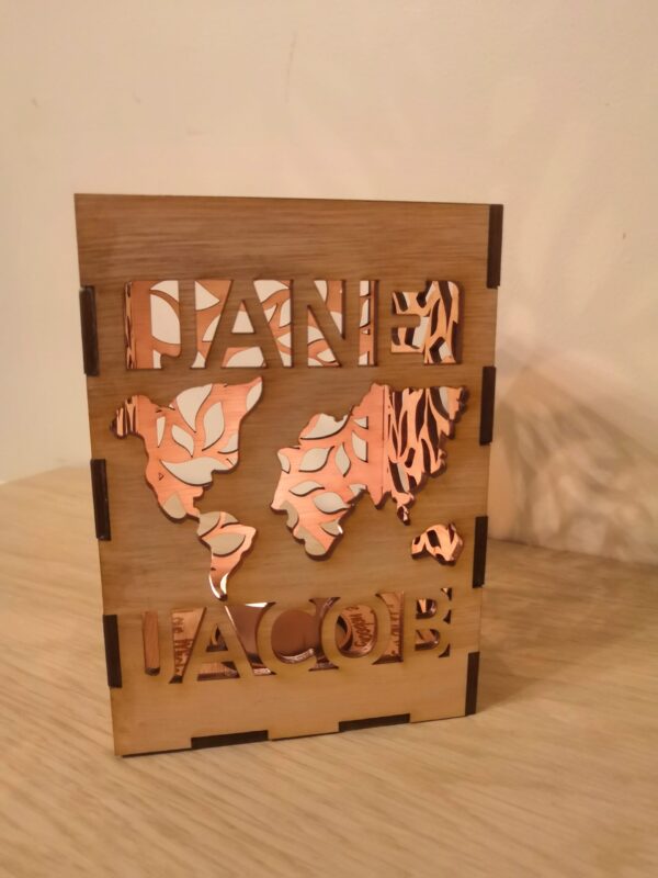 Personalised Wooden Around The World Lantern/Tea Light - Image 5