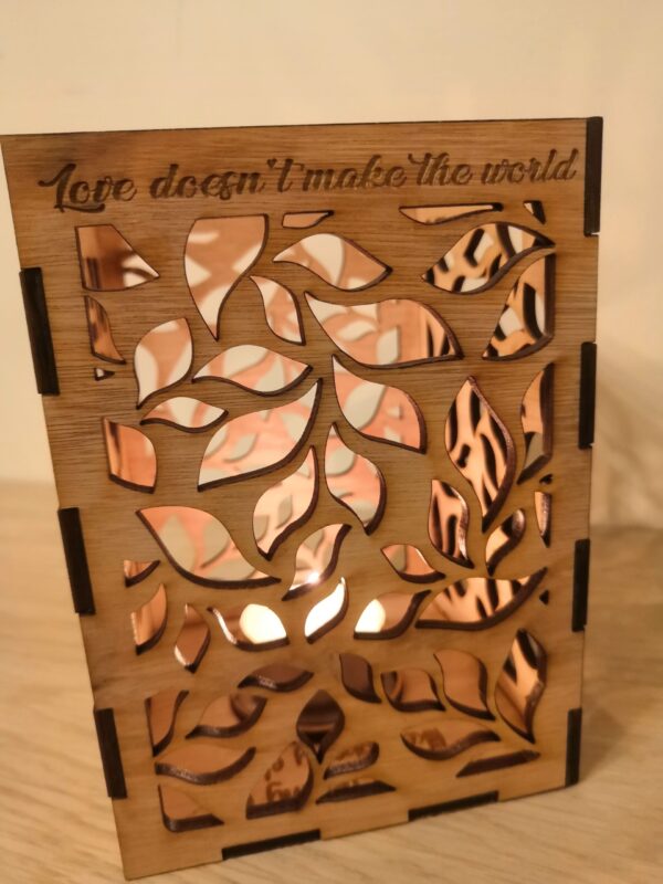 Personalised Wooden Around The World Lantern/Tea Light - Image 4