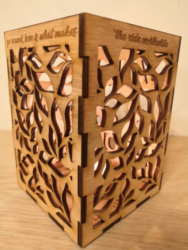 Personalised Wooden Around The World Lantern/Tea Light - Image 3