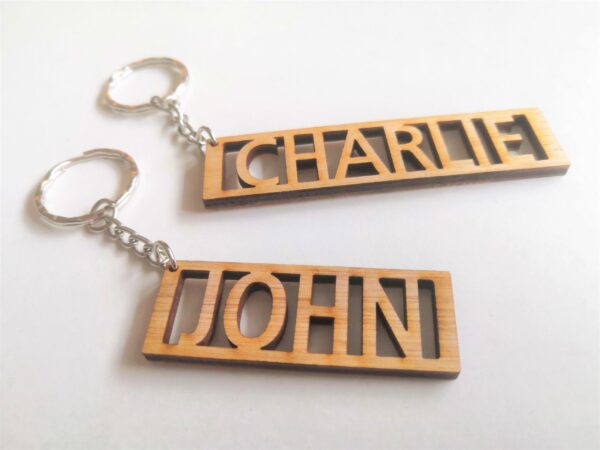 Personalised Wooden Name Keyring/Keychain - Image 2