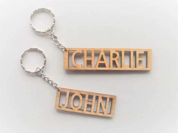 Personalised Wooden Name Keyring/Keychain - Image 3