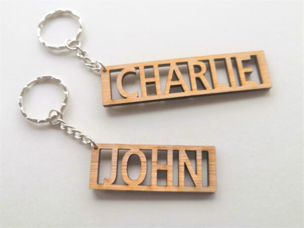 Personalised Wooden Name Keyring/Keychain
