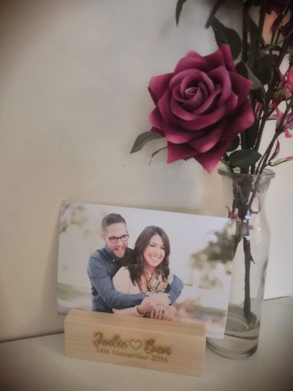 Personalised Wooden Block Photo / Picture Holder. Valentines / Wedding / Anniversary / Birthday / Christmas / Bride or Groom Gift / Present - Image 6