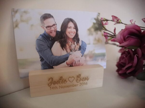 Personalised Wooden Block Photo / Picture Holder. Valentines / Wedding / Anniversary / Birthday / Christmas / Bride or Groom Gift / Present