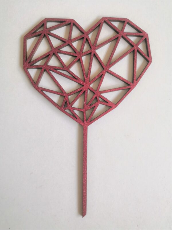 Wooden Geometric Heart - Valentines Gift / Keepsake - Image 4