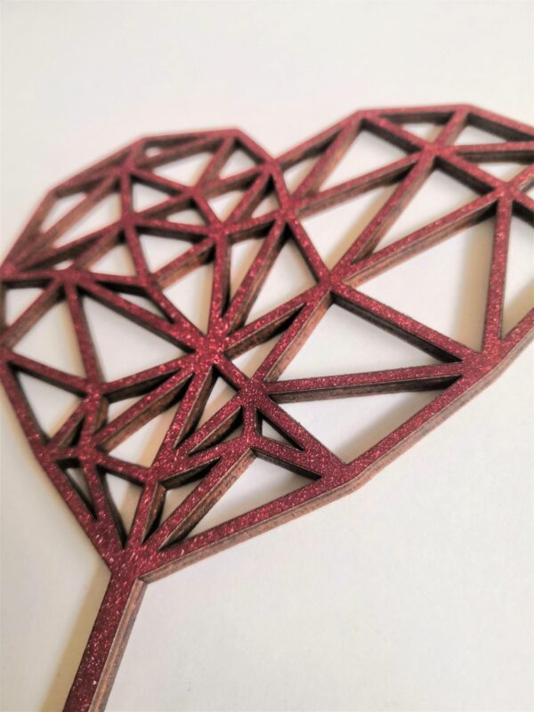 Wooden Geometric Heart - Valentines Gift / Keepsake - Image 2