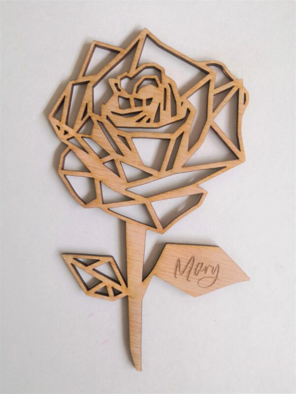 Wooden Geometric Rose - Valentines Gift / Keepsake - Image 3