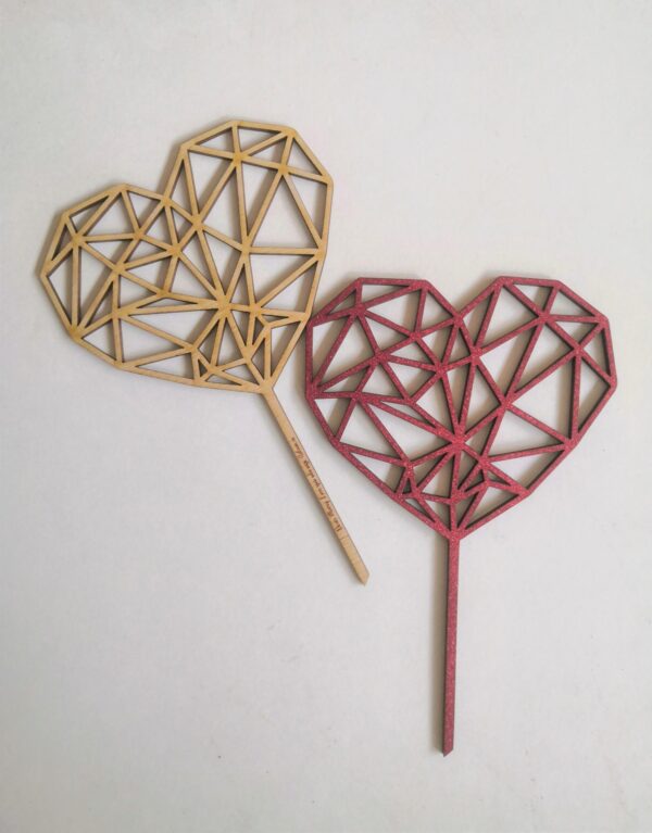 Wooden Geometric Heart - Valentines Gift / Keepsake